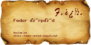 Fedor Árpád névjegykártya