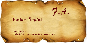 Fedor Árpád névjegykártya