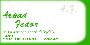 arpad fedor business card